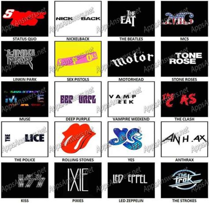 100 Pics Band Logos • Game Solver