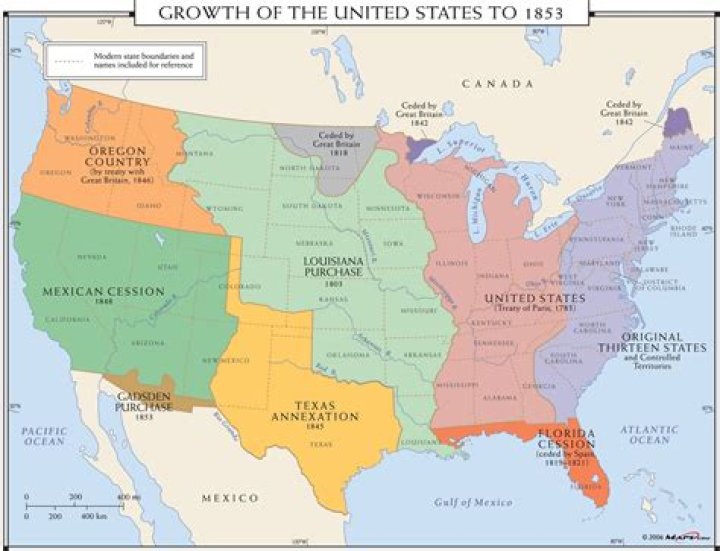 1853 U.S. Map - Territorial Expansion Quiz