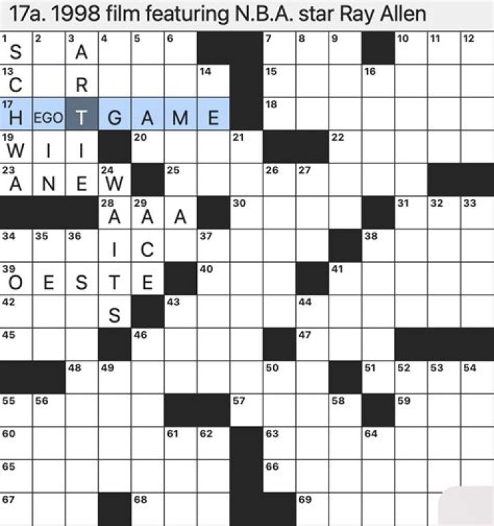 1998 film featuring N.B.A. star Ray Allen crossword clue answer