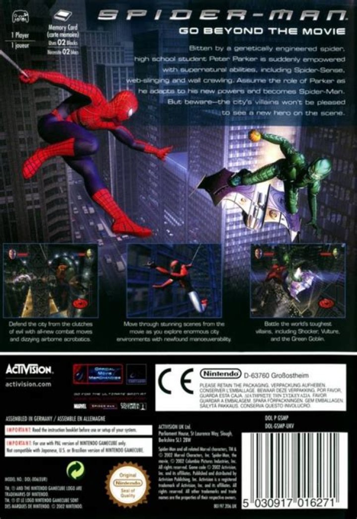 Spider-Man: The Movie GameCube Cheats