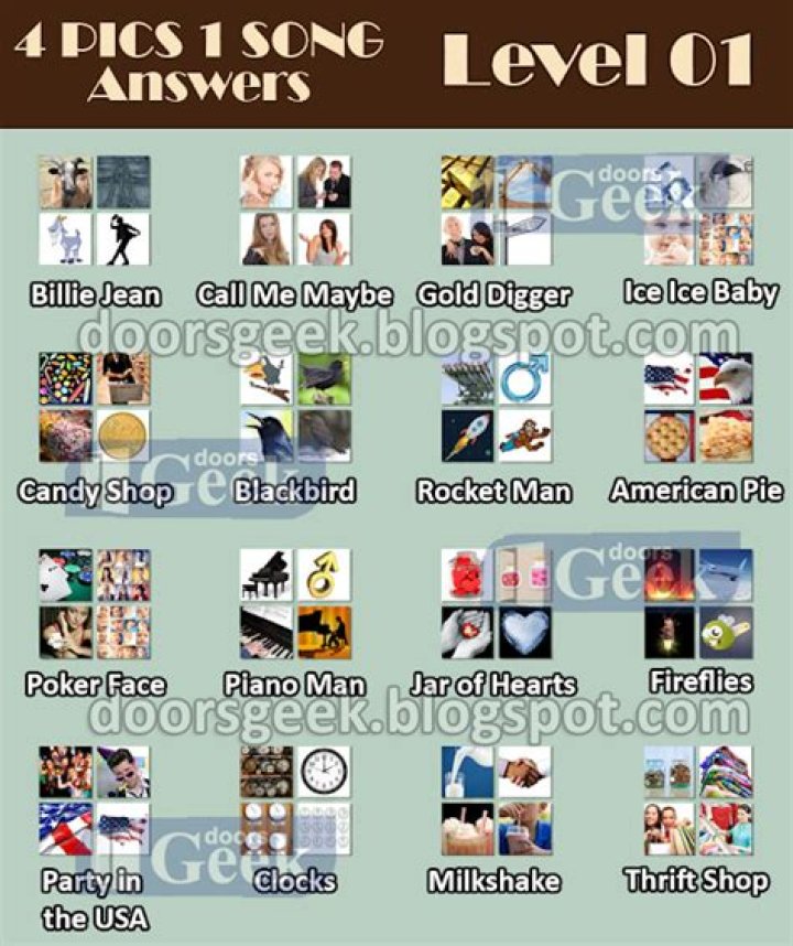 4 Pics 1 Song Level 67 • Game Solver