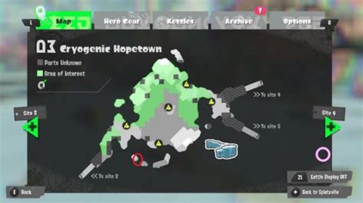 All Cryogenic Hopetown Sunken Scroll locations in Splatoon 3