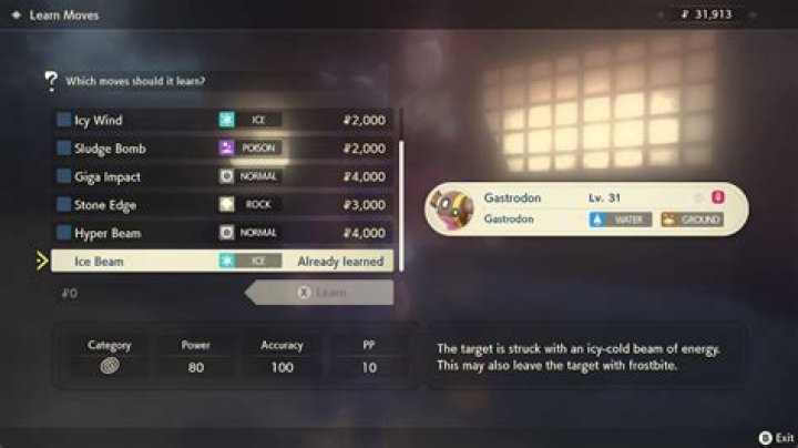 Best moves for Gastrodon in Pokémon Legends: Arceus