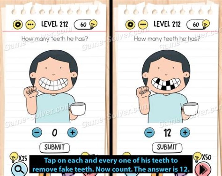 Brain Test Level 212 Answers • Game Solver