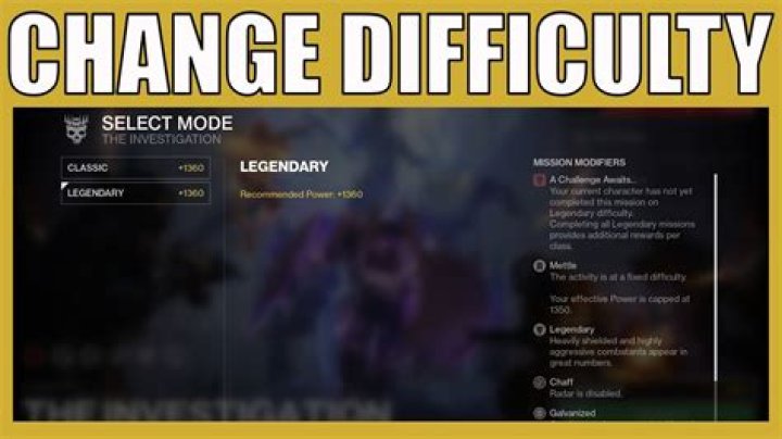 How To Change Difficulty (Classic or Legendary)