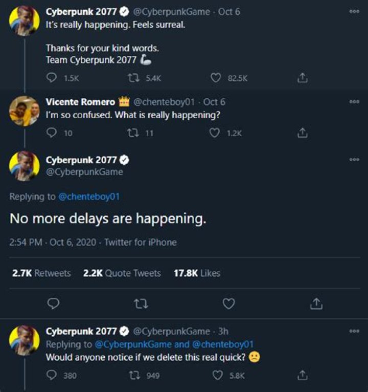 
Cyberpunk 2077 Twitter Account Reboots With Cryptic Message