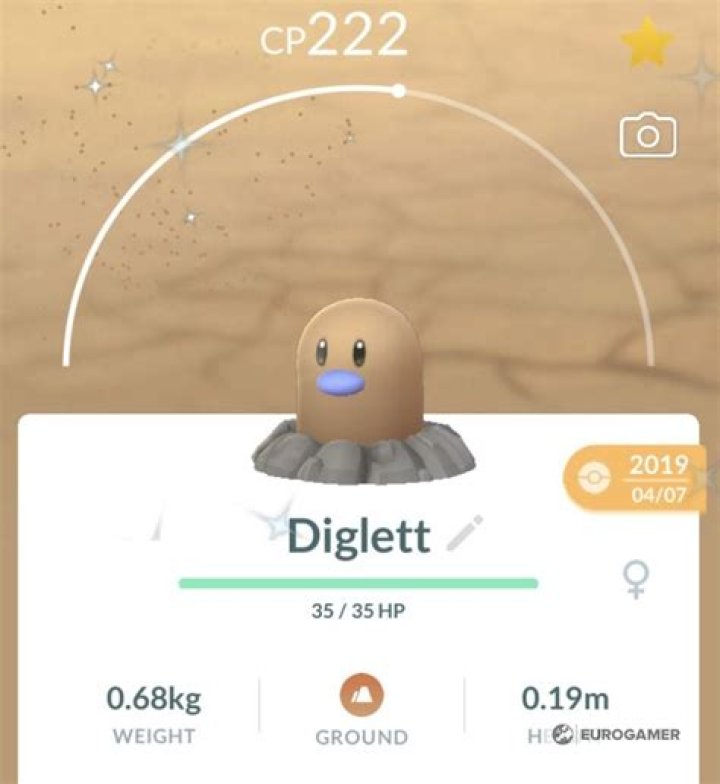 Diglett 100% perfect IV stats, shiny Diglett in Pokémon Go