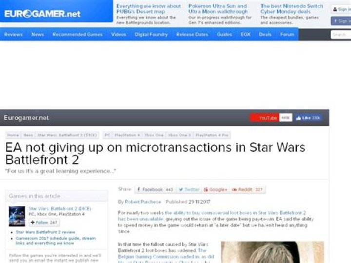 
EA Not Giving Up On Microtransactions In Star Wars Battlefront 2