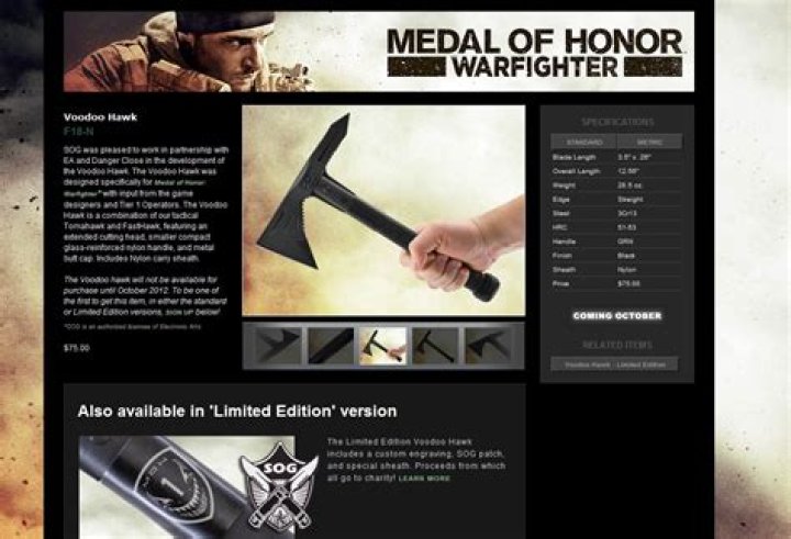 EA Removes Voodoo Tomahawk from Medal of Honor Initiative