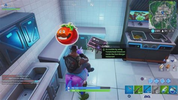 
Fortnite Fortbyte #41 – Accessible by using Tomatohead Emoticon inside DurrBurger Restaurant