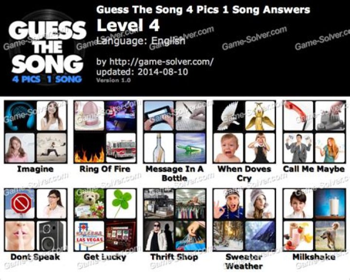 Guess The Song 4 Pics 1 Song Level 127 • Game Solver