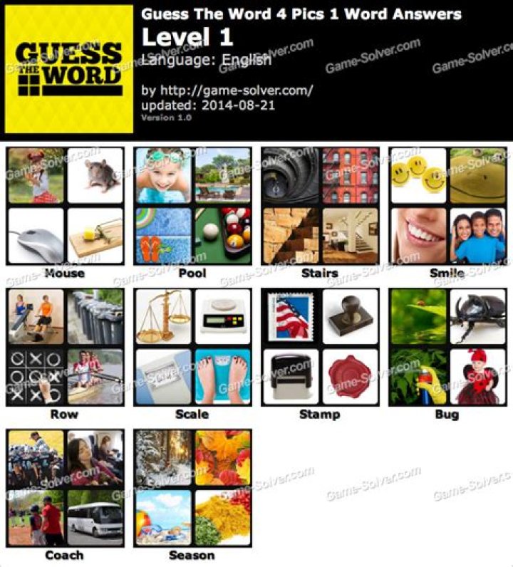 Guess The Word 4 Pics 1 Word Level 33 • Game Solver