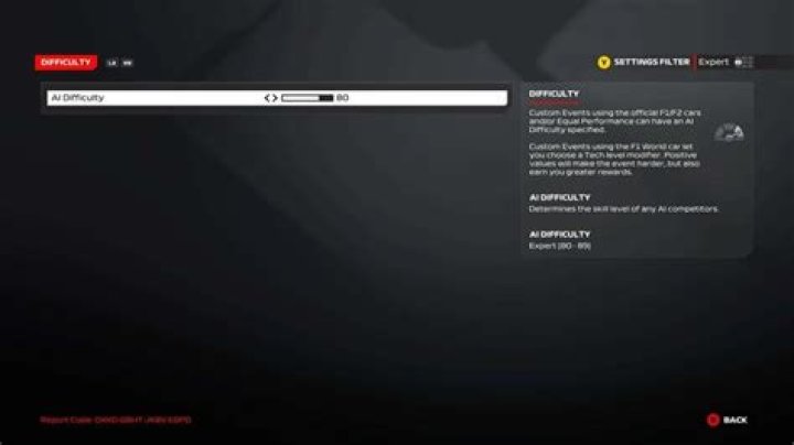 How to change the difficulty in F1 22
