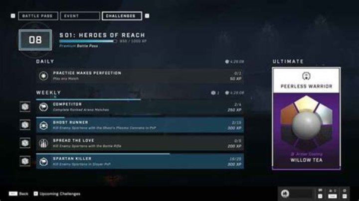 How to complete the Peerless Warrior Challenge in Halo Infinite Multiplayer — Willow Tea Armor