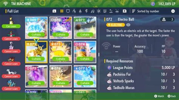 How to craft TM 072 Electro Ball in Pokémon Scarlet and Violet