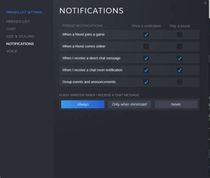 How to disable Steam Notifications for Friends