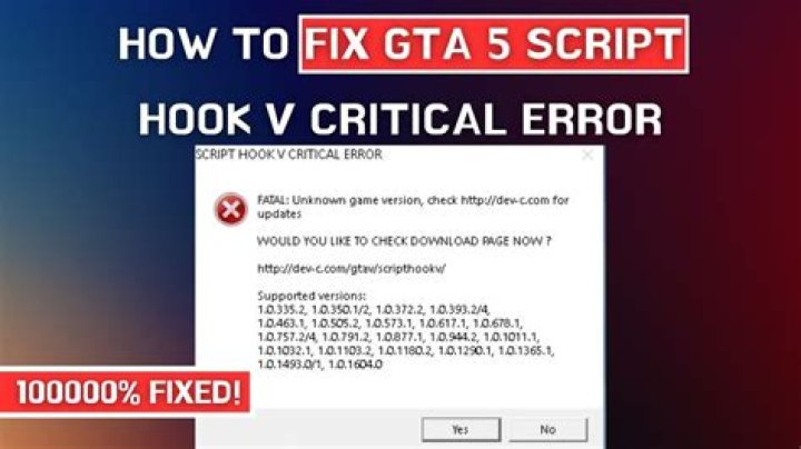 How to fix the Script Hook V Critical Error in GTA 5
