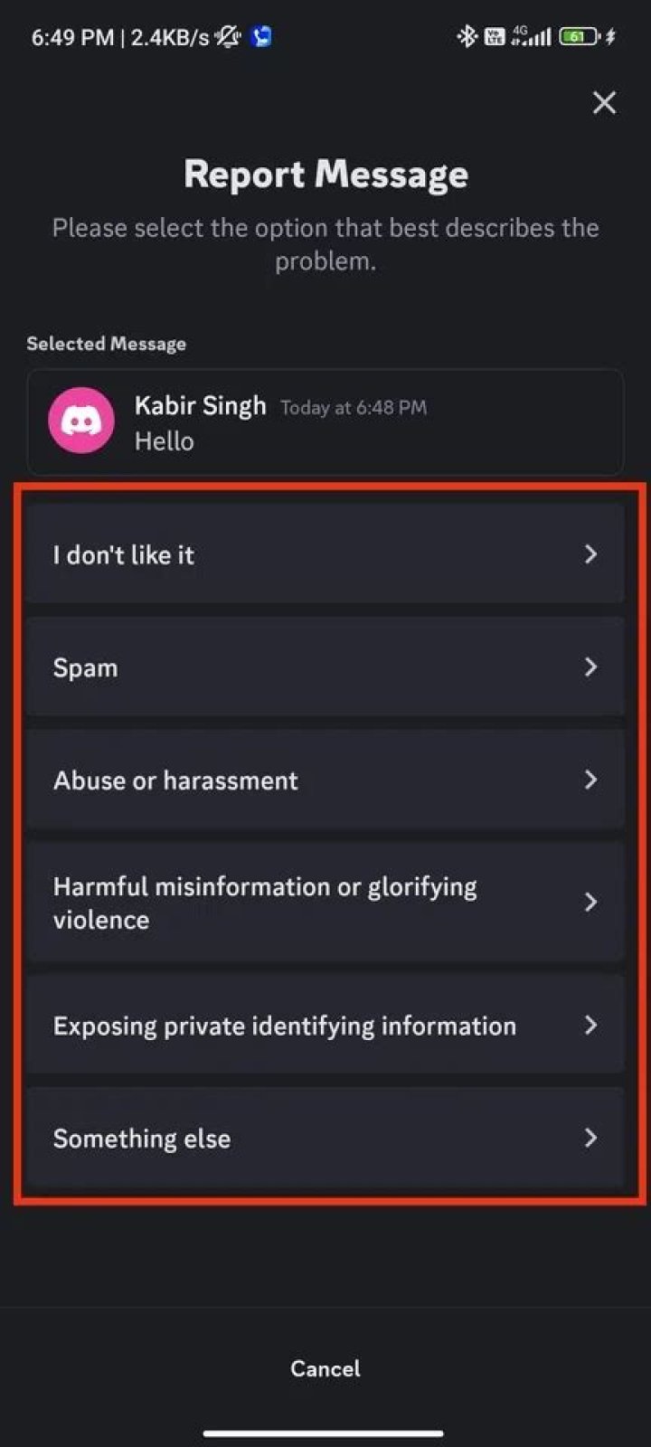 How to report accounts on Discord