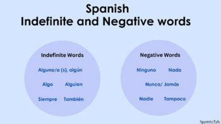 Indefinite and Negative Spanish Words Quiz