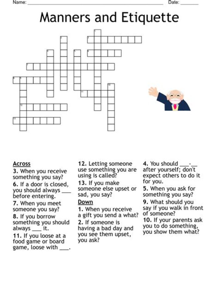 Manners Crossword Clue and Answer