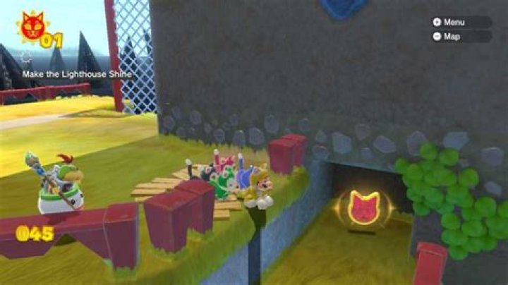 Super Mario 3D World: Bowser's Fury - How To Get All Cat Shines | Scamper Shores 100% Guide