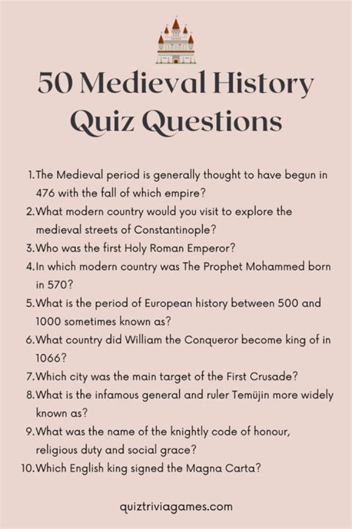 Medieval History Quiz