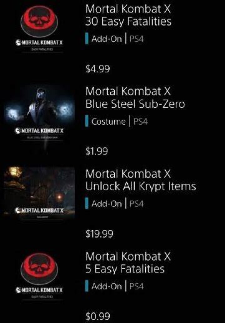 
Mortal Kombat X Has Paid DLC For Easy Fatalities And Unlocks