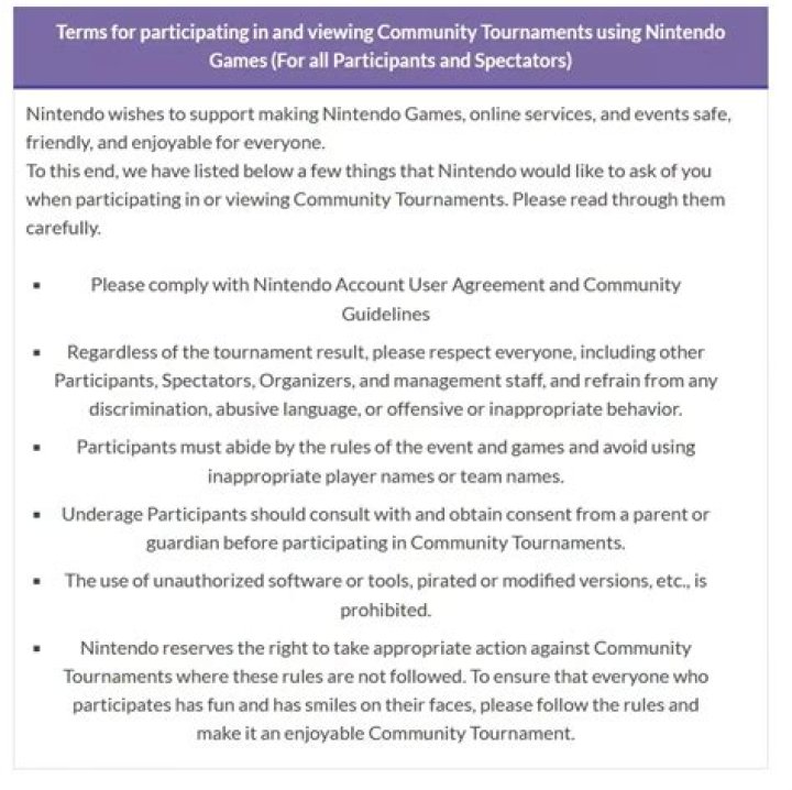 Nintendo Lays Down Some New "Community Guidelines" For Fan-Made Tournaments