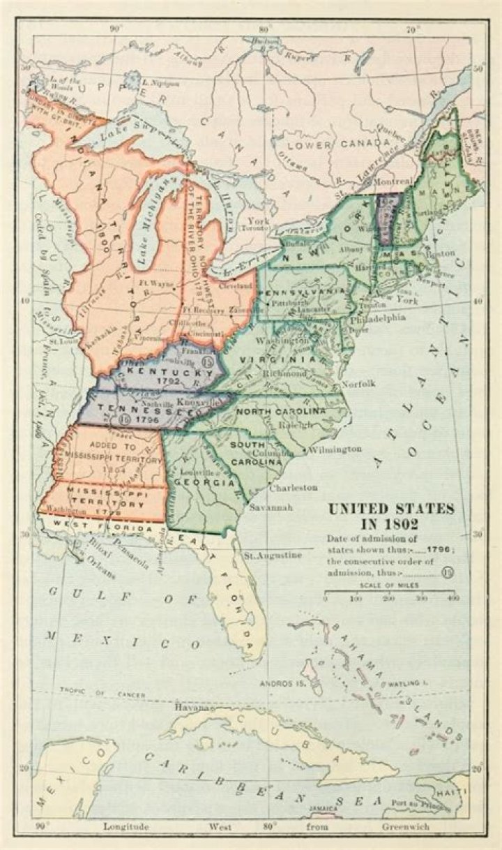 Physical Map of the U.S. (1802-1804) Quiz
