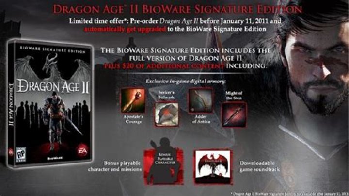  Pre-order Dragon Age II Get Upgrade to Signature Edition