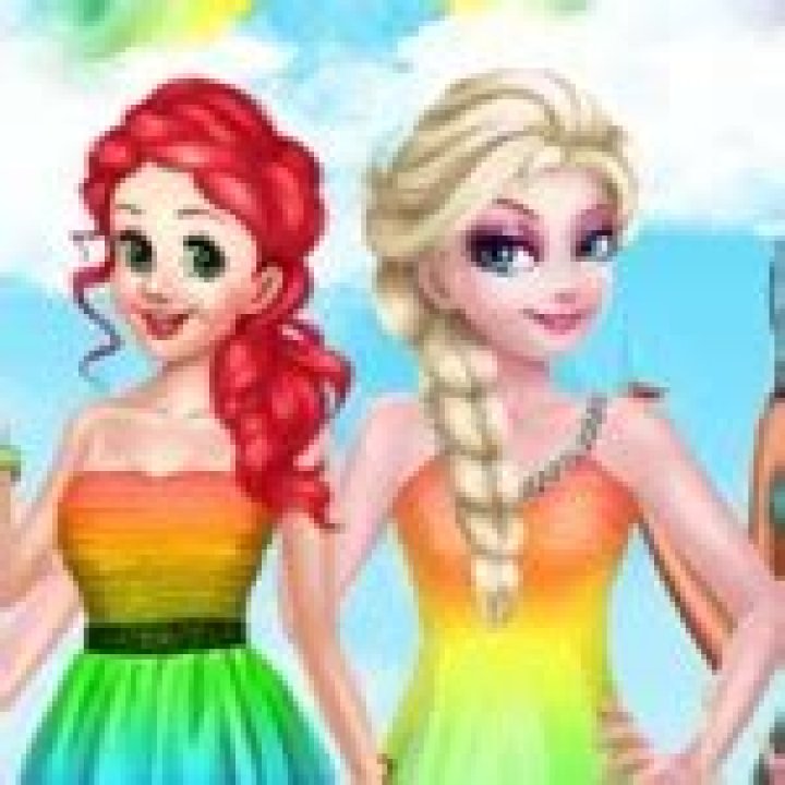 Princess Rainbow Style Fashion - Disney Princesses Games