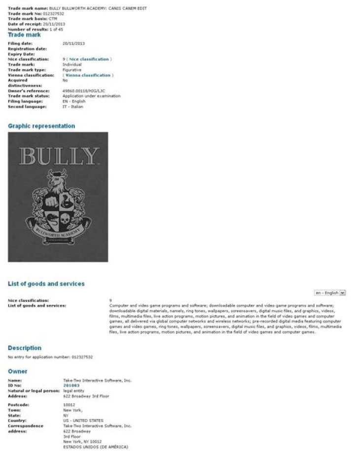 Rockstar files trademark for Bully Bullworth Academy: Canis Canem Edit