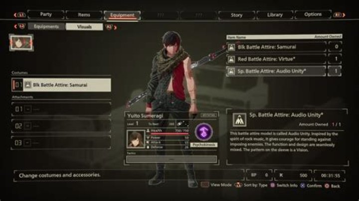 
Scarlet Nexus: How to Change Costumes and Cosmetics