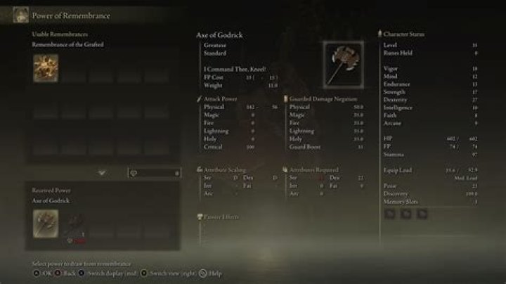 Should you Choose Axe of Godrick or Grafted Dragon For the Remembrance of the Grafted in Elden Ring?