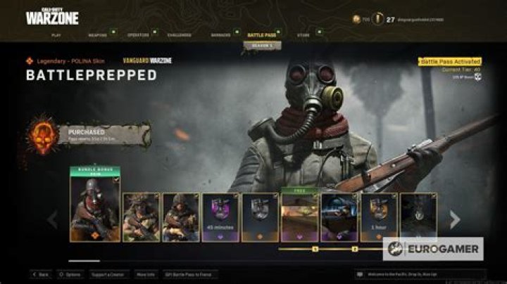 Vanguard, Warzone Pacific Season 1 Battle Pass skins and Operators, including Awoken, Rising Legend 100 rewards