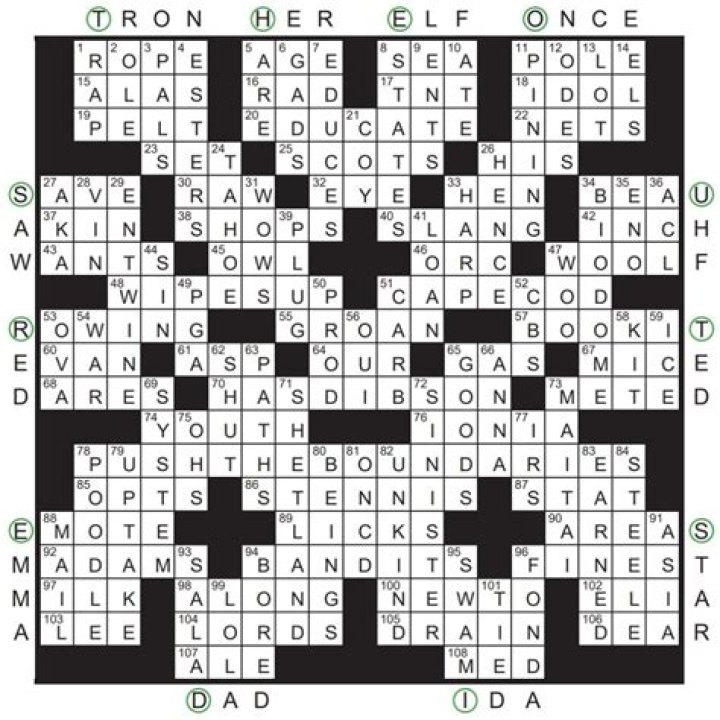 Washington Post Crossword answers for September 25 2023