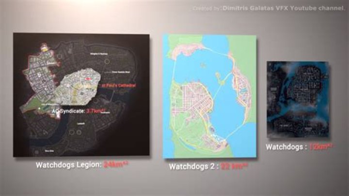 Watch Dogs: Legion – Map Size Comparisons