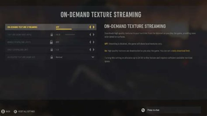What is On-Demand Texture Streaming in Call of Duty: Vanguard?