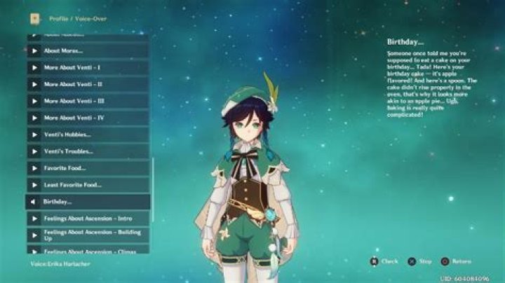 When is Venti's birthday in Genshin Impact?