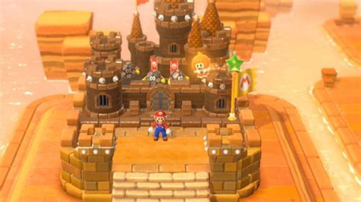 Where is the stamp in the World 4 castle level, Lava Rock Lair in Super Mario 3D World + Bowser's Fury?