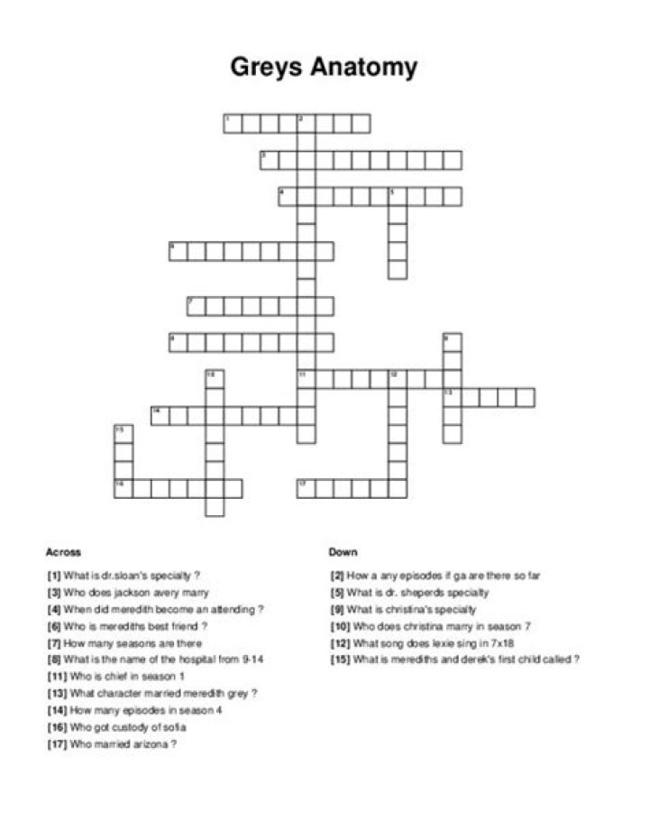 Williams of Greys Anatomy crossword clue answer