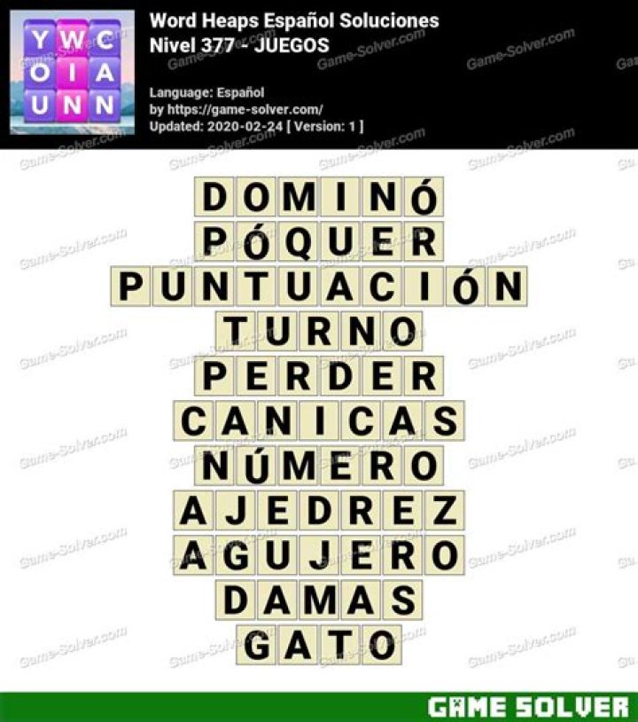 Word Heaps Level-377 - RHYMES WITH KEY • Game Solver