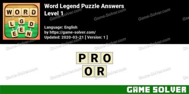 Word Legend Puzzle Level 1401 • Game Solver
