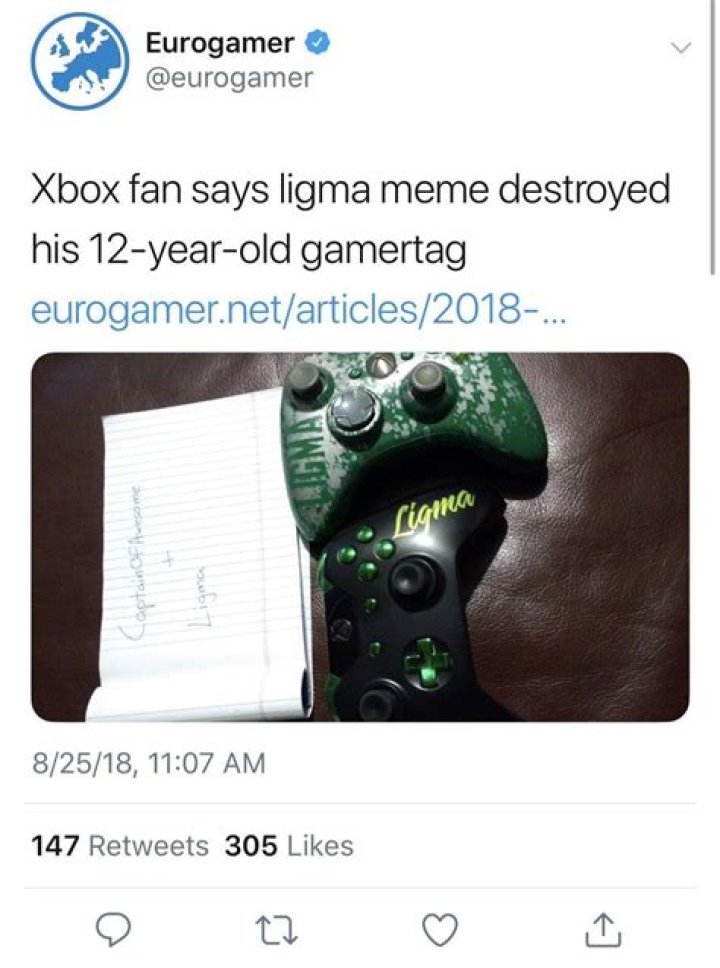 Xbox fan says ligma meme destroyed his 12-year-old gamertag